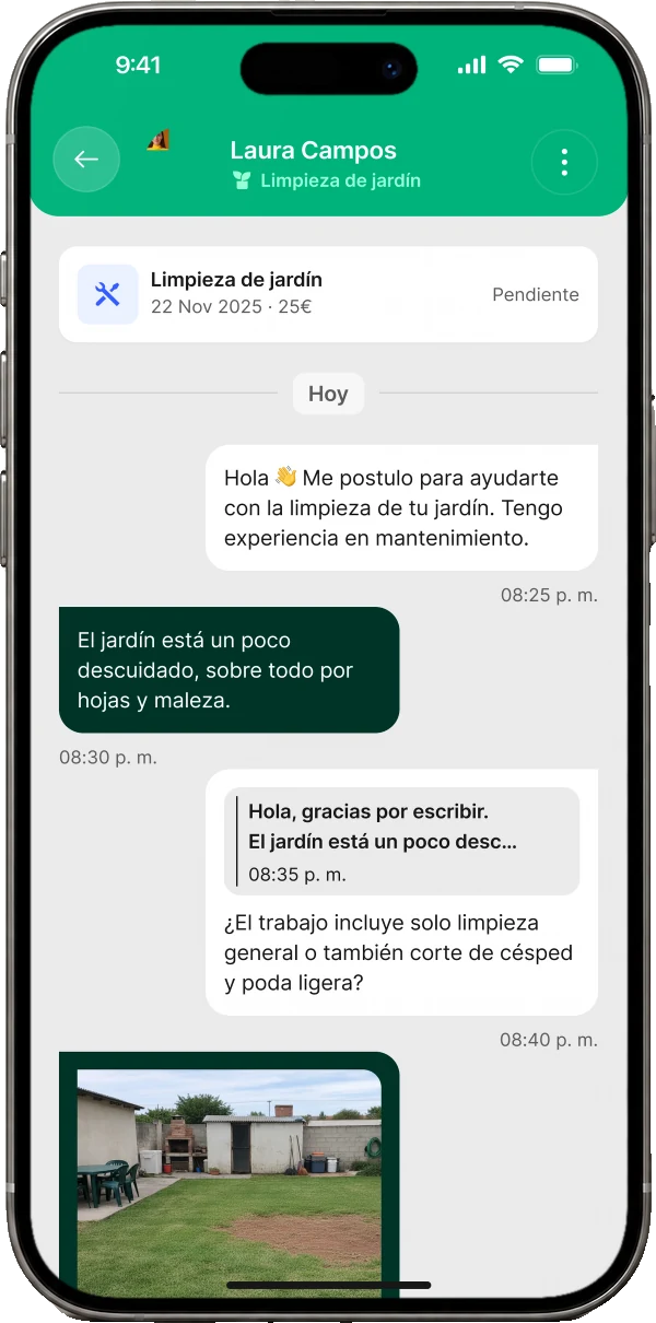 Chat between worker and client