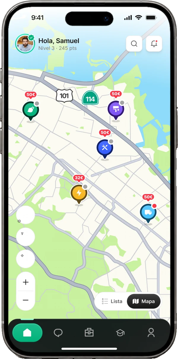 Map of nearby jobs