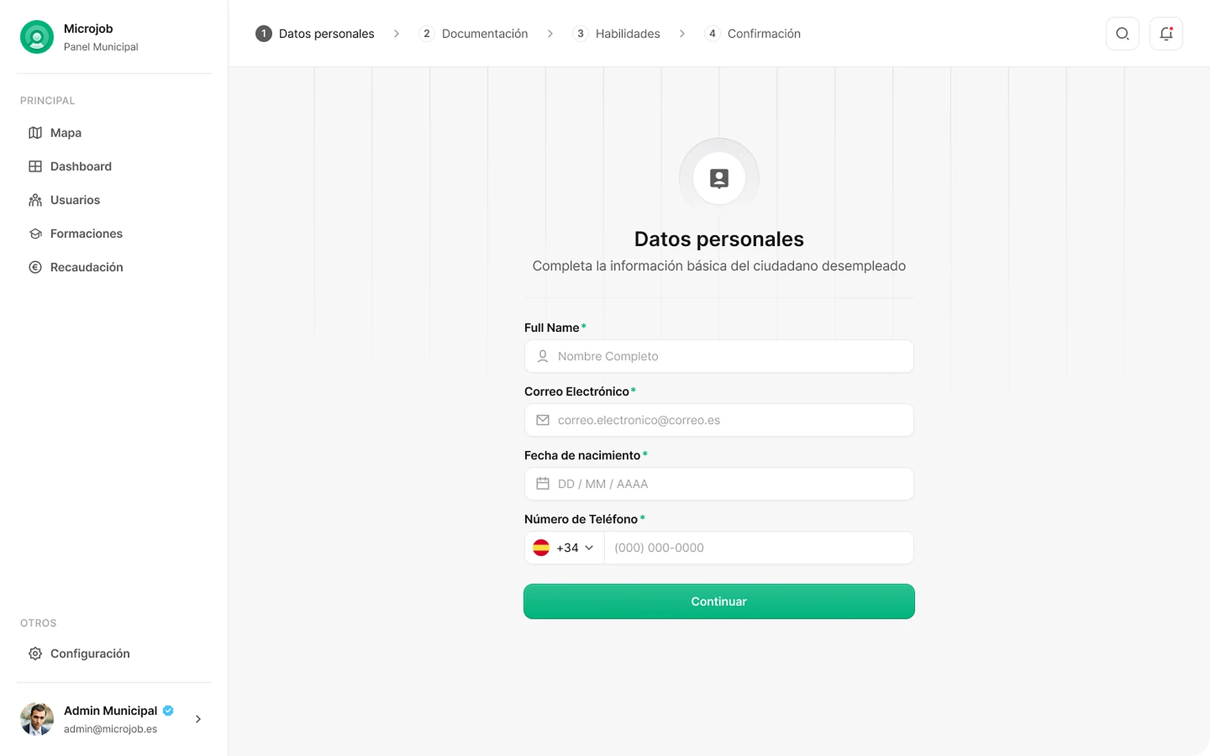 Sign-up, step 1 of 4: personal details