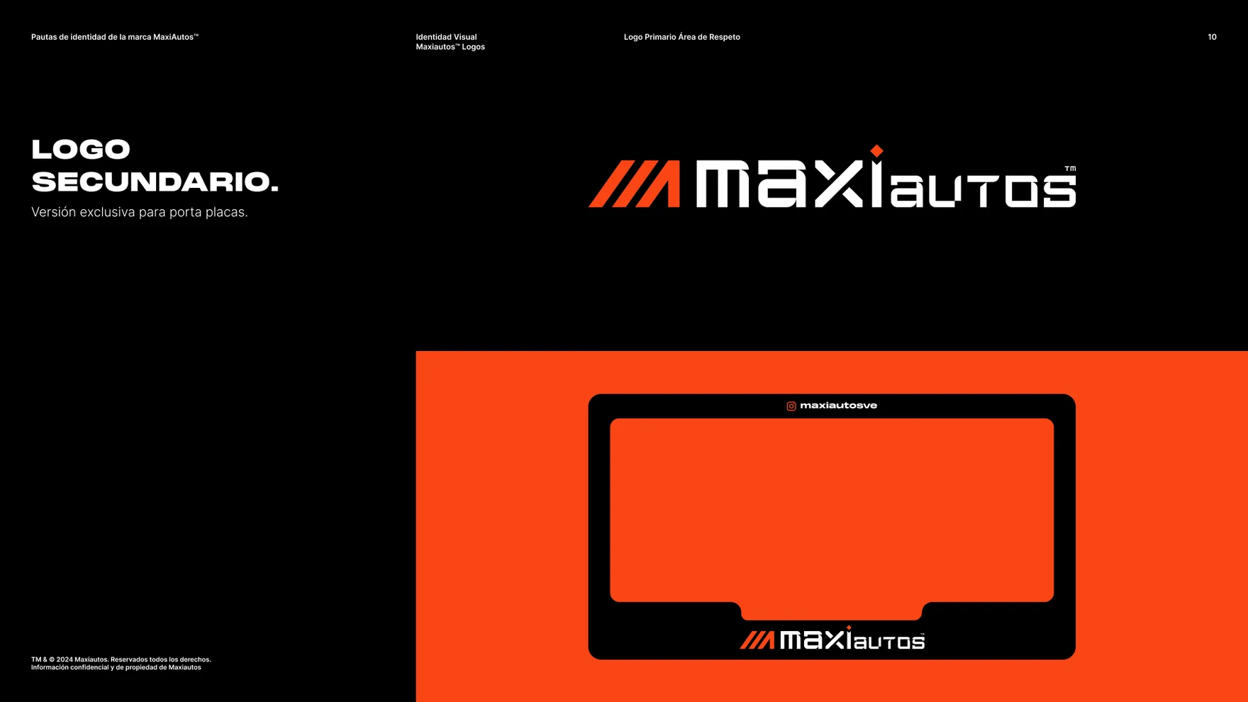 Brand book: the secondary logo, in one line, on a licence plate frame