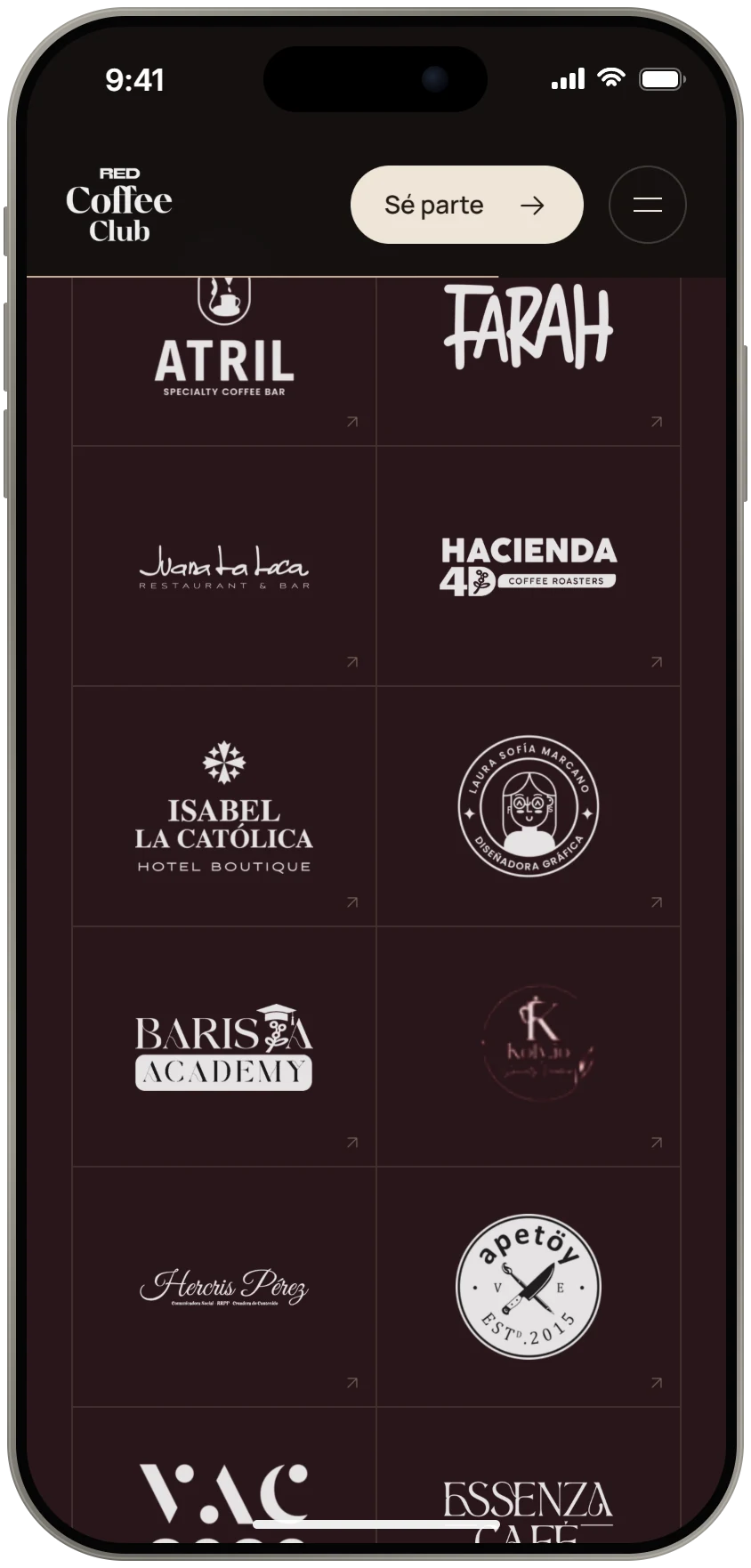 Mobile: the sponsors wall