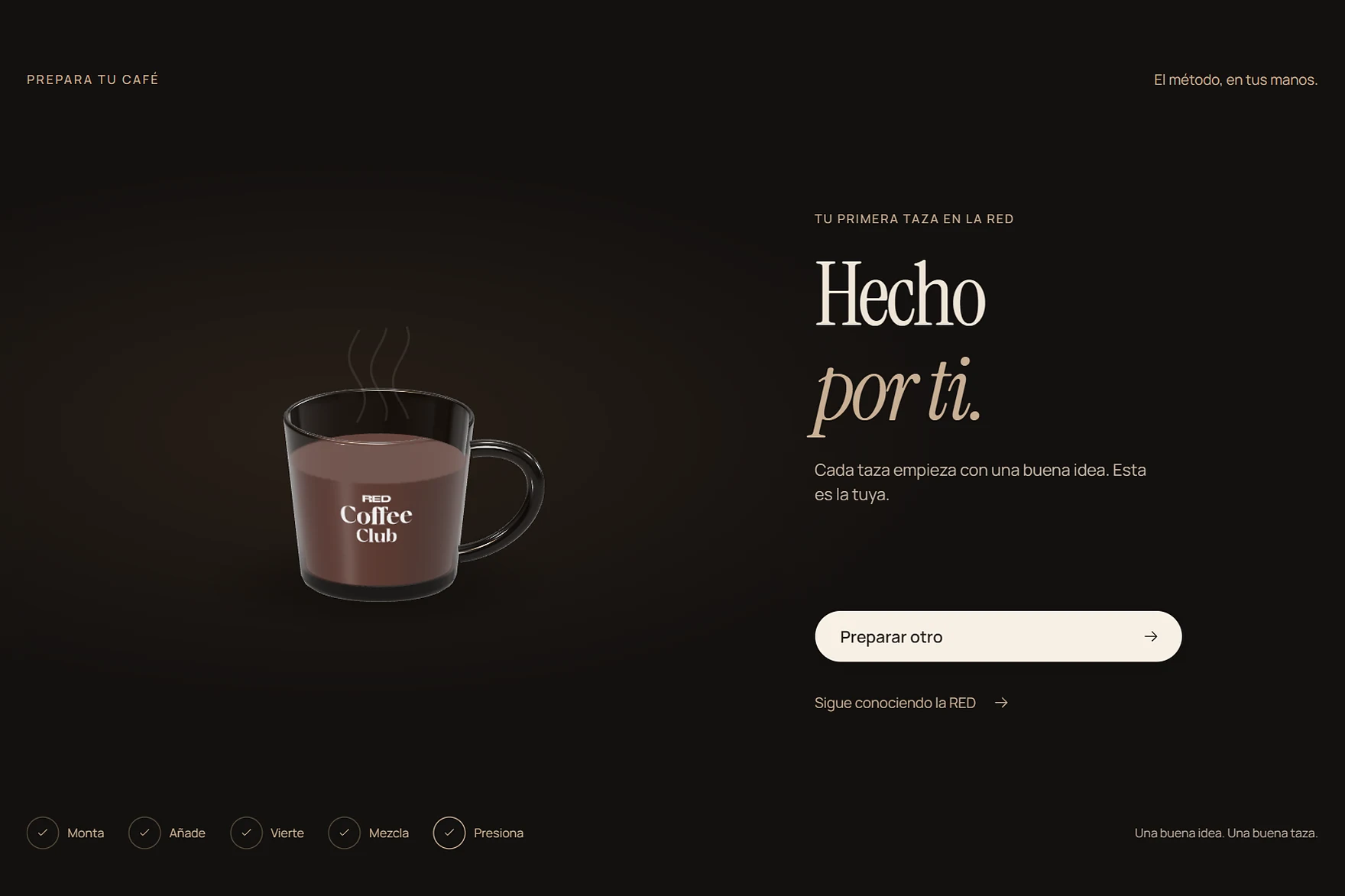 Step: the coffee extracted